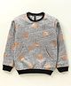 Earth Conscious Full Sleeves Big Polka Dots Glitter Printed Tee  - Grey