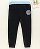 Earth Conscious Placement Printed Jogger Style Unisex Track Pant - Black & Blue