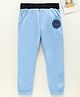 Earth Conscious Placement Printed Jogger Style Unisex Track Pant - Sky Blue