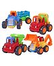 Toyshine Unbreakable Automobile Car Friction Powered Cars Construction Push and Go Car Tractor Bulldozer Cement Mixer Truck Dumper Pack of 4 - Multicolour