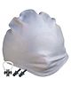 Spanker Unisex Swim Cap with 3D Ear Protection, Durable Flexible Silicone Swimming Hat for Short Long Hair with Ear Plugs&Nose Clip - Grey