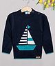 The Sandbox Clothing Co Full Sleeves Boat Detail Sweater - Navy Blue