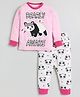 Little Marine Full Sleeves Panda Printed Night Suit - Pink