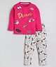 Little Marine Full Sleeves Dream Printed Night Suit - Pink