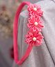 Ribbon Candy Triple Satin Flower Hair Band With Pearl Detailing - Pink