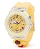 KIDSUN Round Shaped Animal Detail Silicon Strap Analog Light Watch - Yellow