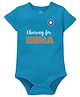 Zeezeezoo Half Sleeves Cricket Theme Cheering For India Printed Onesie - Blue