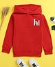NUSYL Cotton Fleece Unisex Full Sleeves Hi Print Hooded Sweatshirt - Red