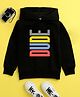 NUSYL Cotton Fleece Unisex Full Sleeves Dude Print Hooded Sweatshirt - Black