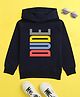 NUSYL Cotton Fleece Unisex Full Sleeves Dude Print Hooded Sweatshirt - Navy Blue