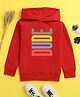 NUSYL Cotton Fleece Unisex Full Sleeves Dude Print Hooded Sweatshirt - Red