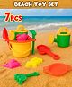 Fiddlerz Beach Toy Set for Kids with Bucket, Spade, Rake, Watering Can & Moulds Sand Play Set for Beach Fun Outdoor Toy Set - 7 Pcs (Multicolor)