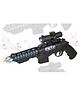 Fiddlerz Light and Sound Musical Double Barrel Pistol Gun Toy with Vibration and Laser Double Barrel Gun Toy - Black