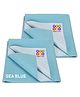 BeyBee Baby Bed Protector Waterproof Dry Sheet (Blue Small Each Size: 50 x 70 cm) -Combo Pack of 2