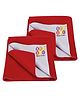 Bey Bee Cotton Baby Bed Protecting Mat Medium Size Pack Of 2 - Red