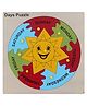 Bey Bee Wooden Knob and Peg Days Puzzle with Board Multicolor - 8 Pieces