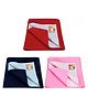 BeyBee Cotton Baby Bed Protecting Mat Small - Red  Pink and Dark Blue