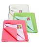 BeyBee Cotton Baby Bed Protecting Mat Small - Salmon Rose Ivory Light Green White