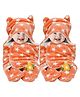 Bey Bee 3 in 1 Baby Wearable Hooded Blanket Star Print Pack Of 2 - Peach