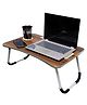 Foldable Space Saving Study Multipurpose Table with Tablet Mobile Slot & Cup Holder -Brown
