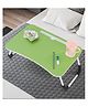 Foldable Space Saving Study Multipurpose Table with Tablet Mobile Slot & Cup Holder - Green