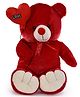 Goldenhub Teddy Bear Standing Simple Red With Balloon - Height 60 Cm