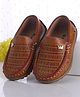 Cute Walk by Babyhug Slip On Formal Shoes with Crown Applique - Brown