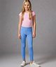 Cherry Crumble By Nitt Hyman Poly Cotton Dazzle Denim Leggings - Sky Blue