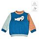 Mi Arcus 100% Cotton Full Sleeves Seal Knitted Sweater - Blue