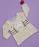 Mi Arcus Baby Girl Cotton Full Sleeves Sheep Patch Detail Sweatshirt Off White
