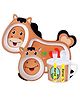 YAMAMA Horse Shape Bamboo Multi Piece Feeding Set Pack of 5   Color May Vary