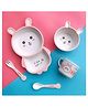 YAMAMA Rabbit Shape Bamboo Multi Piece Feeding Set Pack of 5   Color May Vary