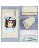 New Comers Pure Organic Cotton 5 Piece Foldable Baby Bedding Set - Sky Blue White