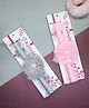 Kamule Bow Set Of 2 Ruffled Lace Detailed & Flower Embellished Headband - Grey & Pink