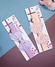 Kamule Bow Set Of 2 Flower Printed & Net Layered Bow Embellished Headband - Purple & Peach