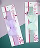 Kamule Bow Set Of 2 Flower & Strawberry Printed & Net Layered Bow Embellished Headband - Green & Pruple