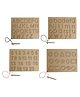 Mindmaker Wooden Tracing Slate Writing Practice Board with Dummy Pencil Set of 4 Board Capital Alphabets Small Alphabets Numbers Shapes - Brown