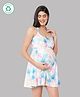 ECOMAMA Sleeveless Tropical Print Quick Dry Maternity Swimming Dress  - Blue