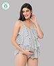 ECOMAMA Sleeveless Ruffle Polka Dotted Quick Dry Swimsuit - White