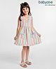 Babyoye Eco Conscious 100% Cotton Sleeveless Yarn Dyed Frock- Pink Blue & Green
