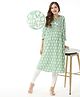 Bella Mama Woven All Over Butti Pleated With Handwork Maternity Kurta With Pocket - Green