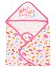 Doreme Hooded Wrapper Animal Print - White Pink