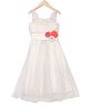 Actuel Sleeveless Floral Applique Detail Embellished Gown Dress - White