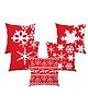 Stybuzz Cushion Cover Snowflakes Print Pack of 5 - Red 