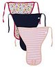 Ohms Tie Up Cloth Nappies Pack Of 3 Extra Large - Fuchsia Navy Peach