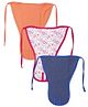 Ohms Tie Up Cloth Nappies Small Pack Of 3 - Blue Pink Peach