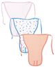 Ohms Tie Up Cloth Nappies Large Pack Of 3 - Orange Blue Pink