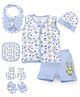 Ohms Clothing Gift Set Bunny Print Pack Of 7 - Light Blue