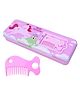 Toyshine Unicorn Metal Pencil Box with Comb Pencil Case Double Compartment for Kids School Box - Purple