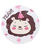 Adore Baby Shower Cap Cartoon Yeah Lion Print - White & Brown